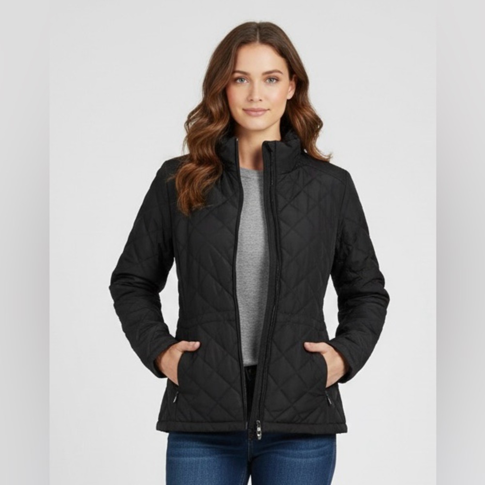NINE WEST SEPARATES Black Diamond Quilted Jacket - Picture 1 of 9